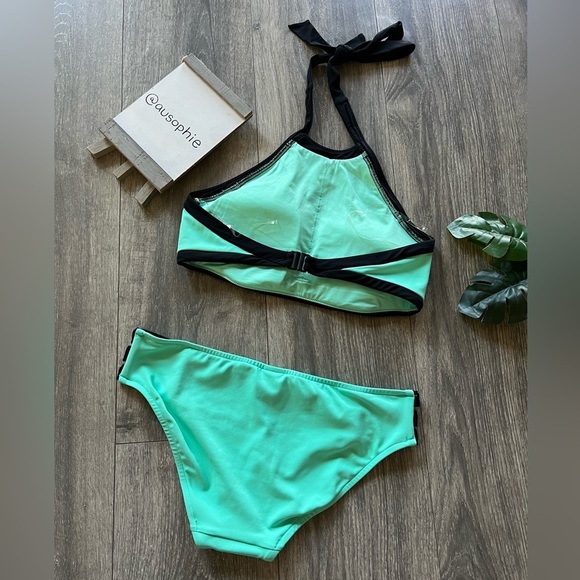 Seafolly Block Party Bikini Set in Rare Teal Color. Size 12 - Picture 9 of 12